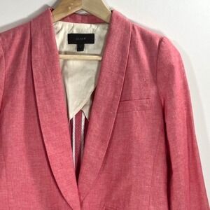 J. Crew Pink Linen Blend Blazer Women's Single Button Classic
